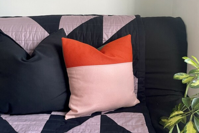 Reuse textile samples and sew a cushion cover