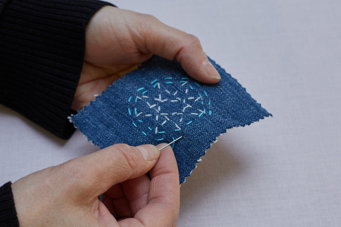 Make an easy sashiko-style embroidered patch