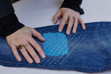 Load image into Gallery viewer, Repair your denim with sashiko-style stitching
