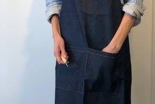Load image into Gallery viewer, Denim apron with adjustable neck strap and pocket
