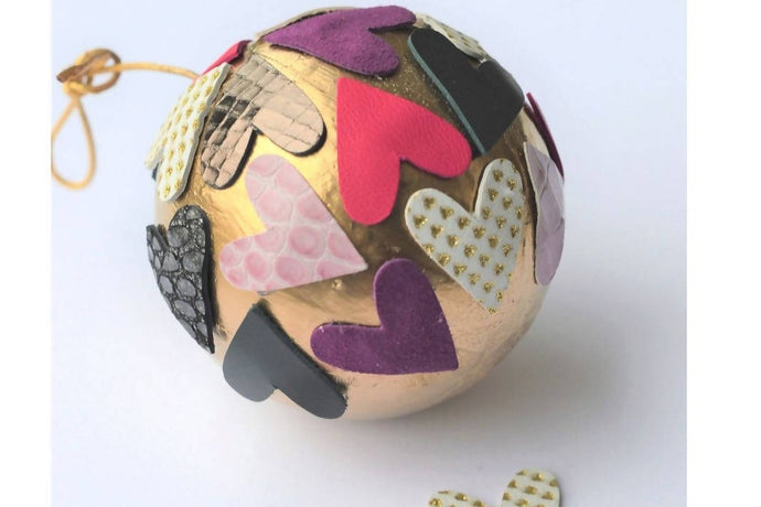 Make an Upcycled Heart Leather Bauble: Kit + Guide