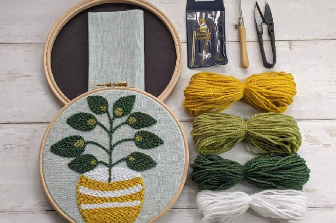 Plant punch needle kit for the beginner: Kit + Guide